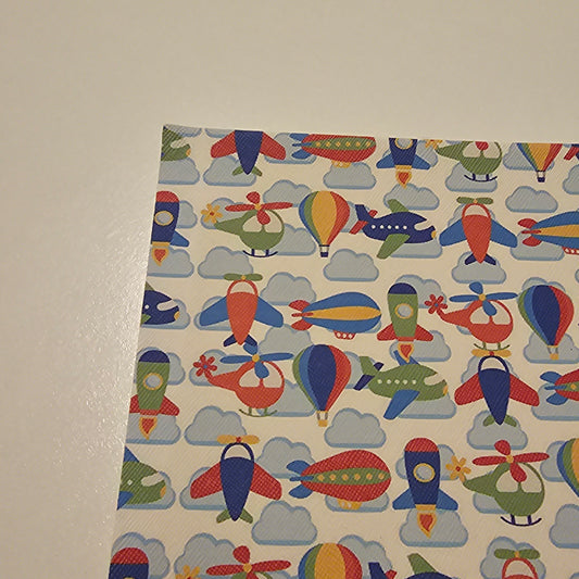 Printed Leatherette - Aeroplane