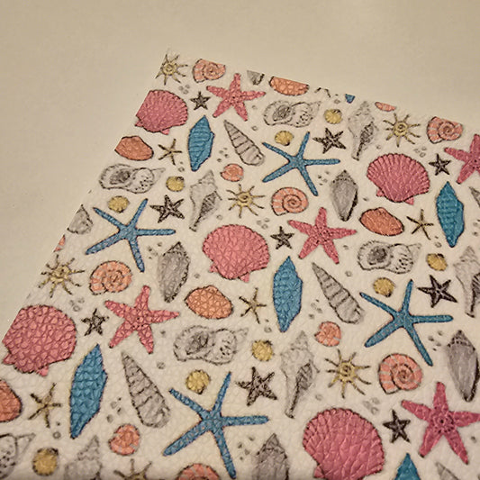 Printed Leatherette - Seashells