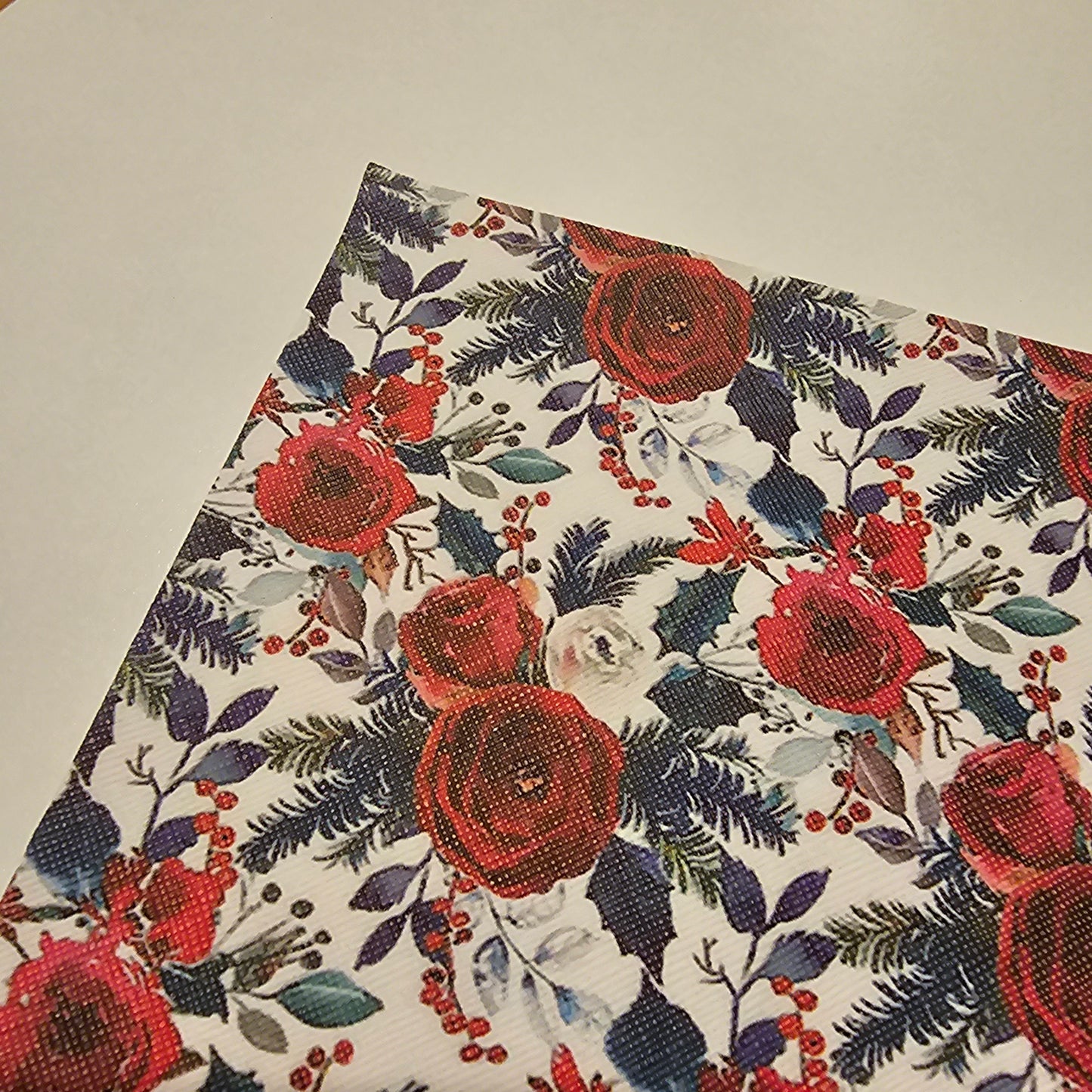 Printed Leatherette - Red Roses