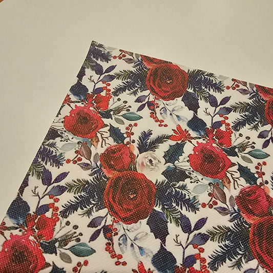 Printed Leatherette - Red Roses