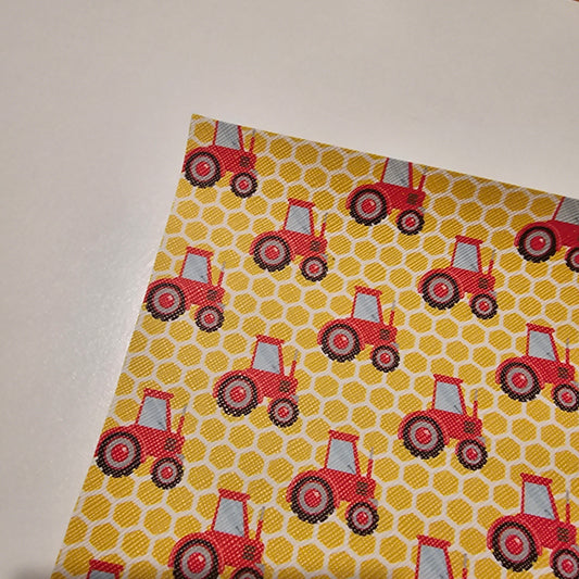 Printed Leatherette - Honeycomb Tractor