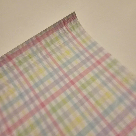 Printed Leatherette - Pastel Tartan
