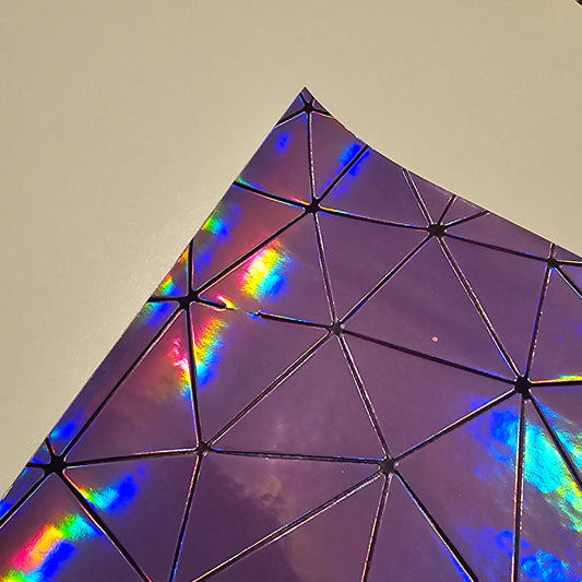 Faux Leather - Fractured Metallic Lilac