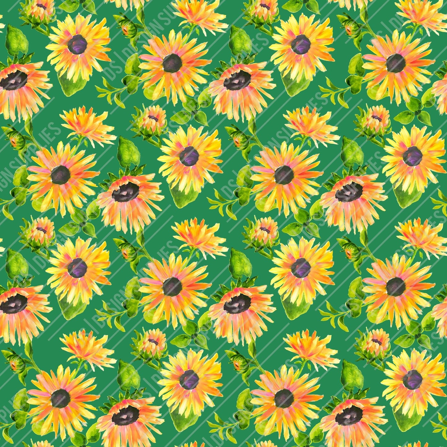 Sunflowers on Green
