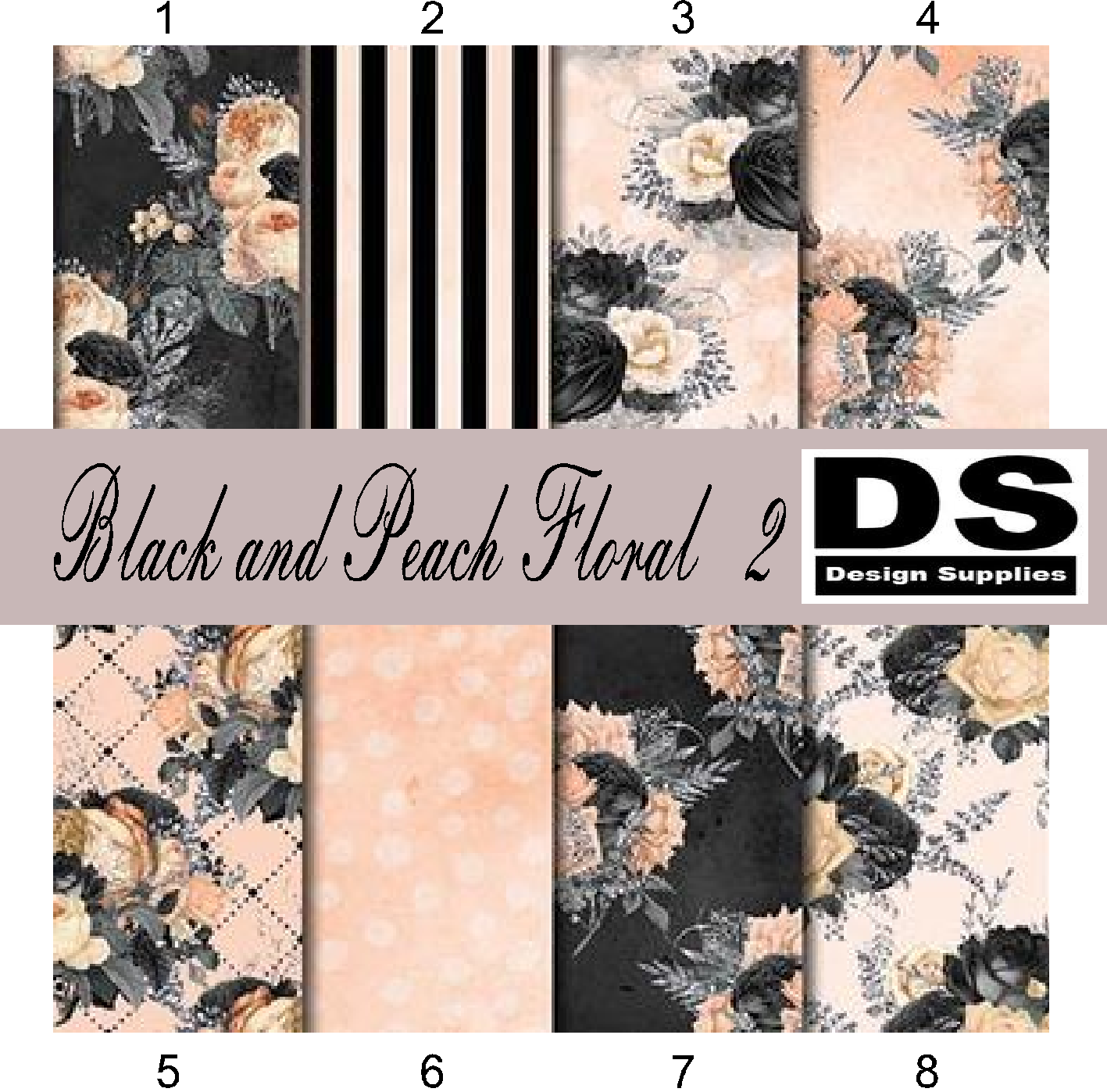 Black and Peach Floral 2