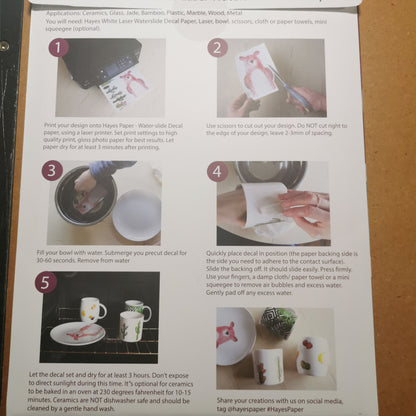 Laser Water-slide Decal Paper - Laser White