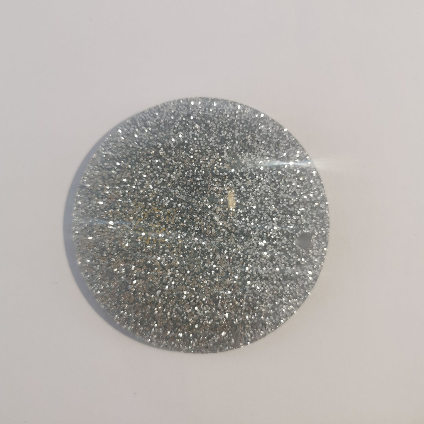 2.5inch Circle Silver Glitter