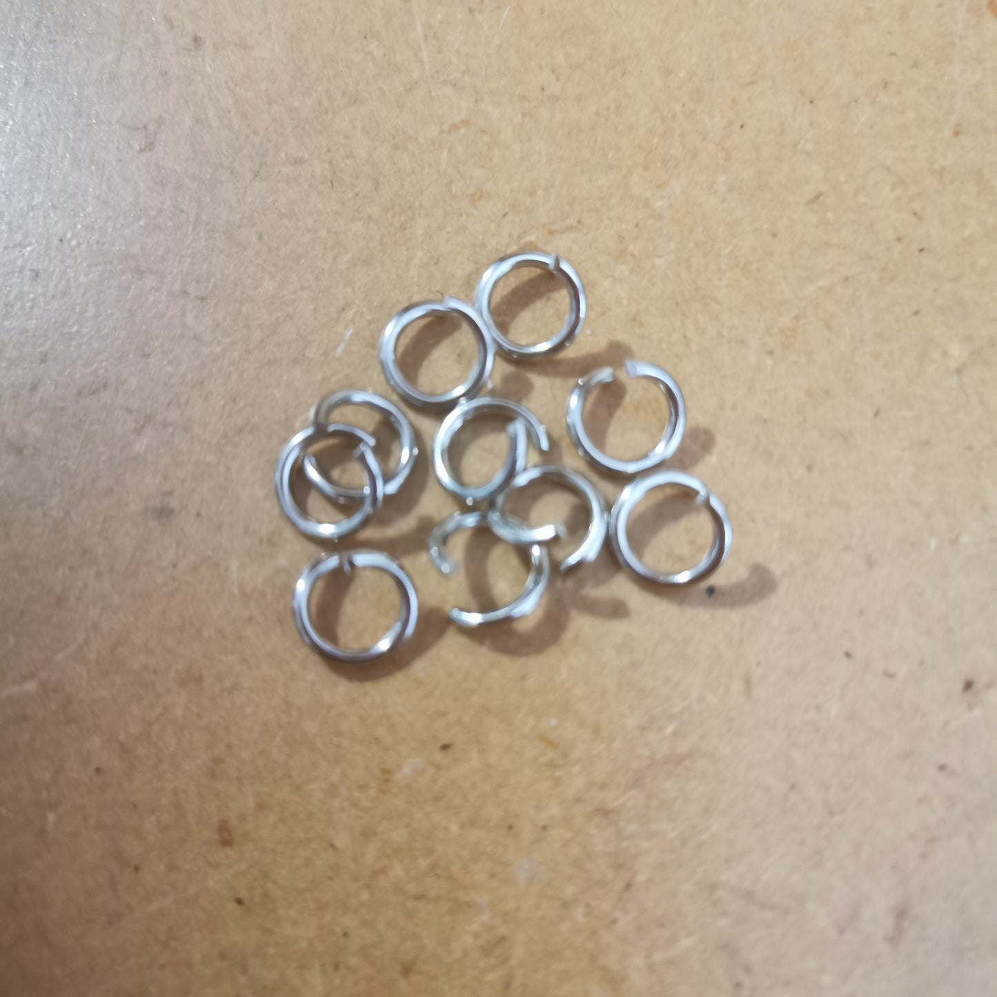 10 Jump Rings - Silver 8mm
