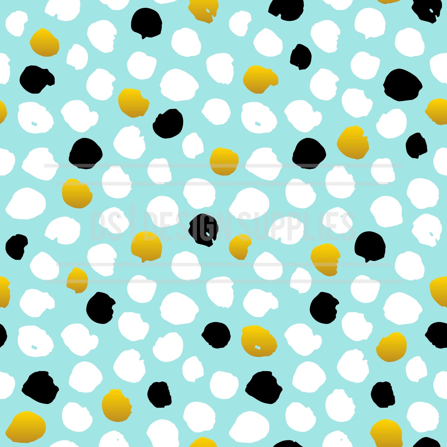 White Circles With Teal