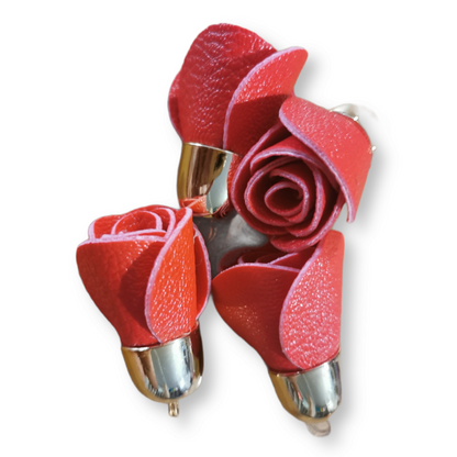 3 Pack Bright Red Rose Tassel
