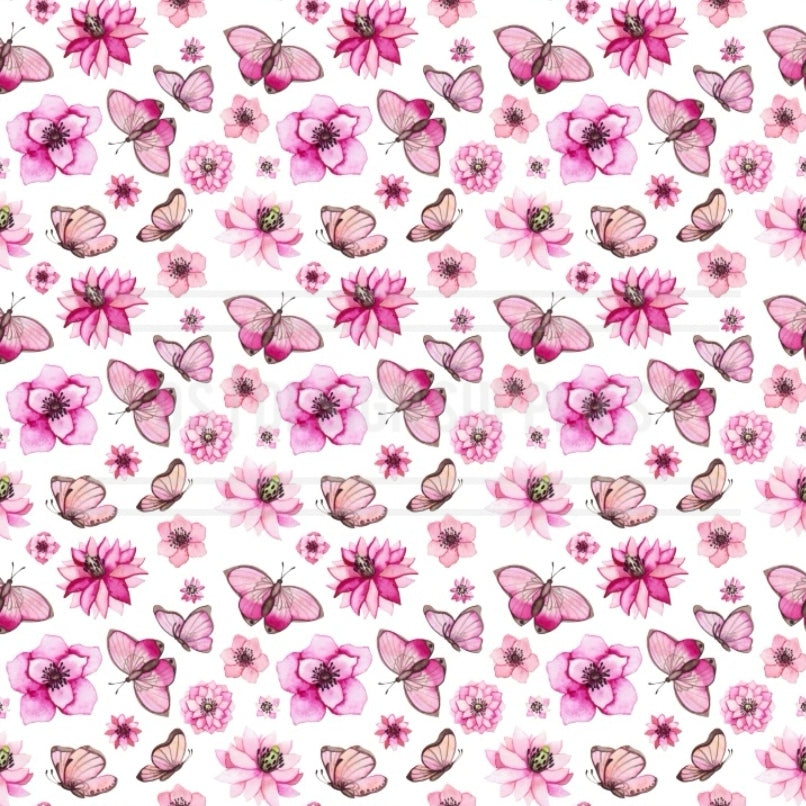 Pink Floral Butterfly