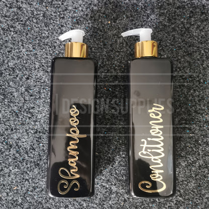500ml Black Square, Gold Pump