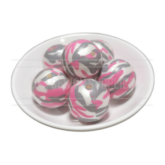 20mm Patterned - Camo - Pink