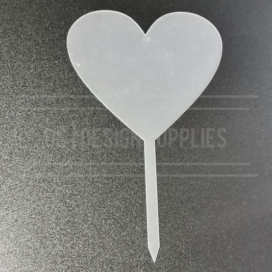 4 Inch Heart Cake Topper - 7 Colours