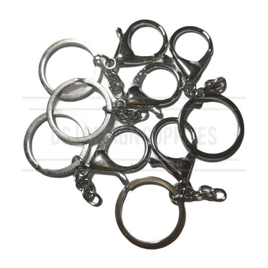 5 Key Ring with Clip - Silver