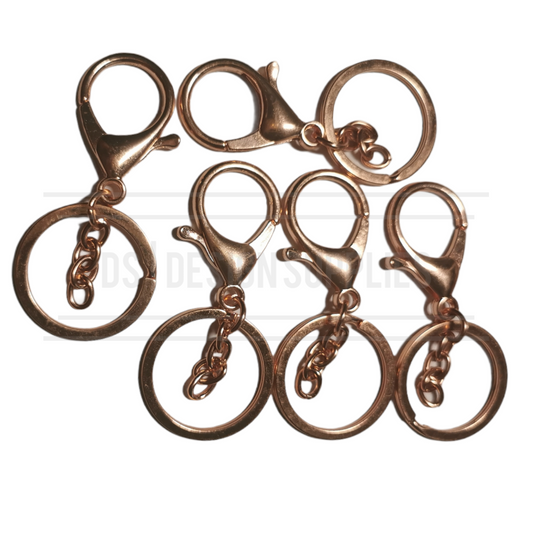 5 Key Ring with Clip - Rose Gold