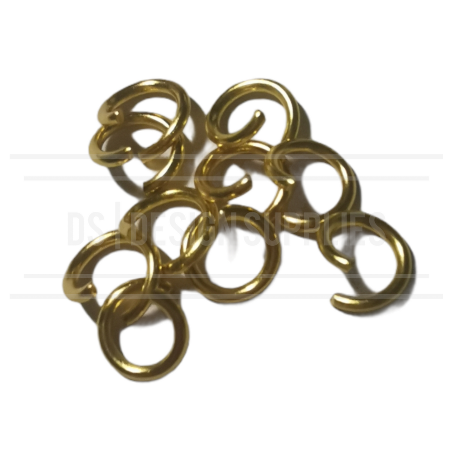 10 Jump Rings - Gold Open 8mm