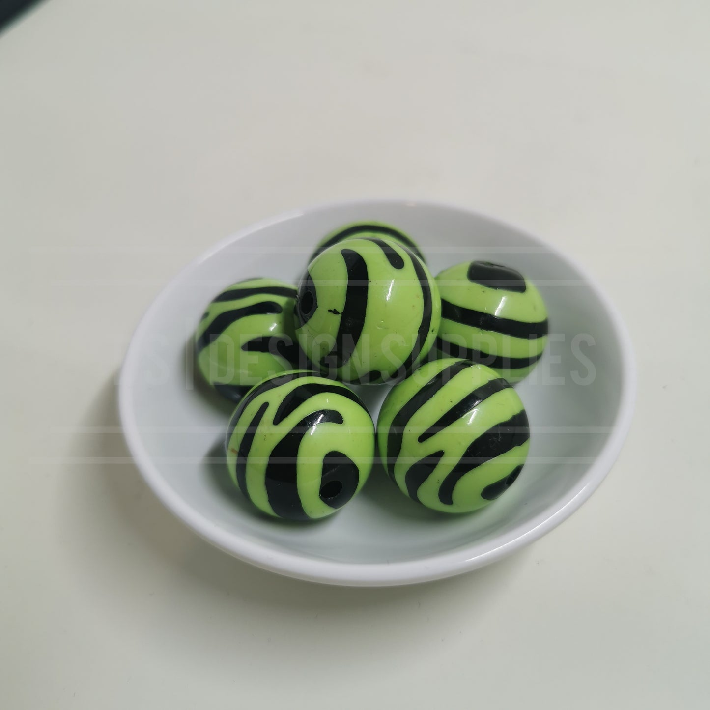20mm Zebra Stripes - Lime