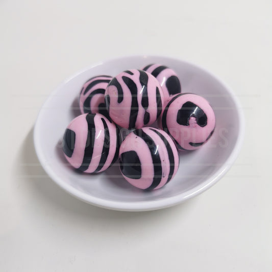 20mm Zebra Stripes - Pale Pink