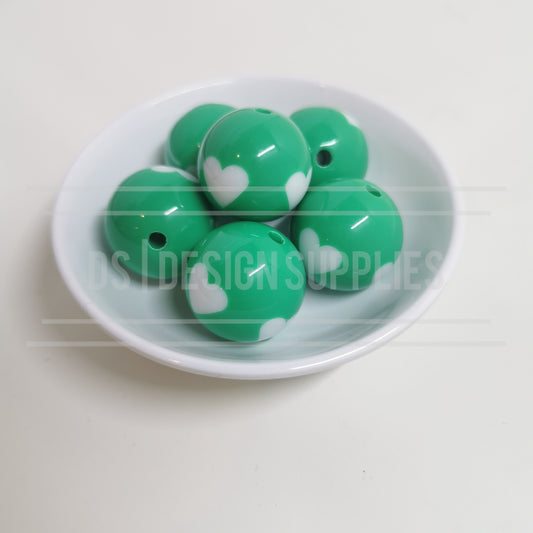 20mm Heart - Green