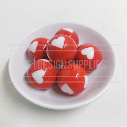 20mm Heart - Flame Red