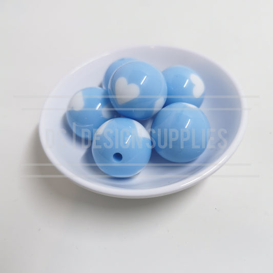 20mm Heart - Baby Blue