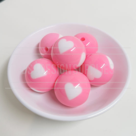 20mm Heart - Fluro Pink