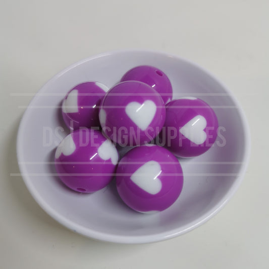 20mm Heart - Violet Berry