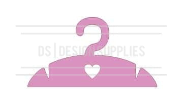 Doll Clothes Hanger - With Heart Clear 3mm