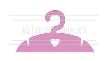 Doll Clothes Hanger - With Heart - 6 Pastel Colours