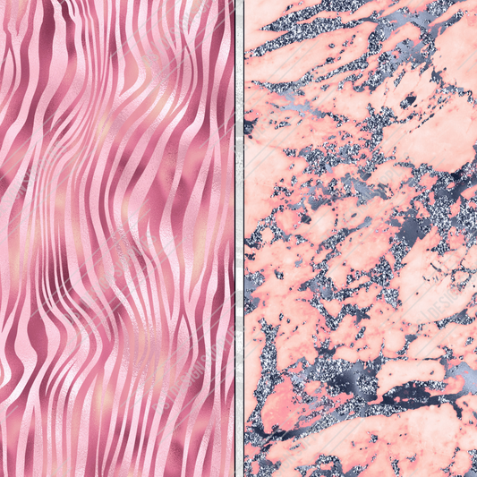 Pink Marble Tiger - Half Split - Tumbler Wrap