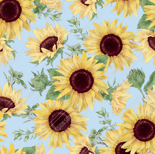 Sunflower - Pastel Blue - Tumbler Wrap