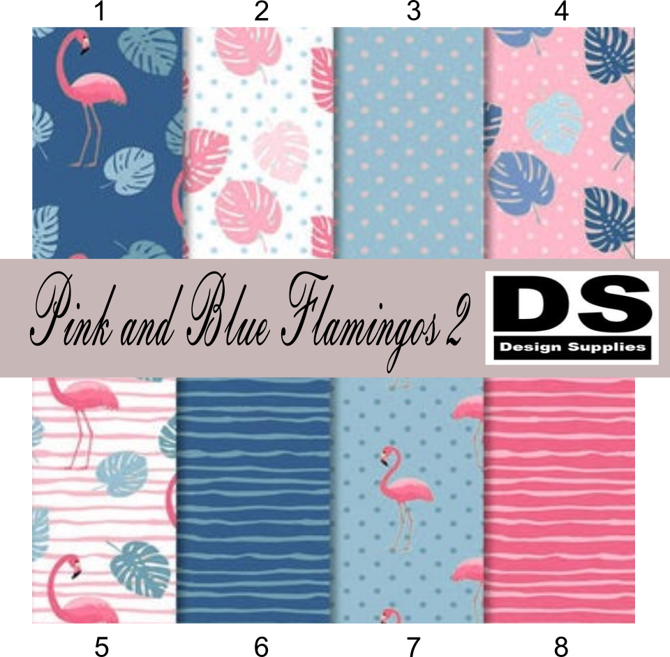 Pink and Blue Flamingos 2