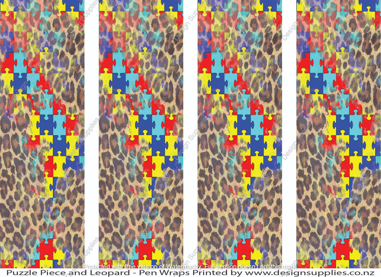 Puzzle Piece and Leopard - Pen Wraps