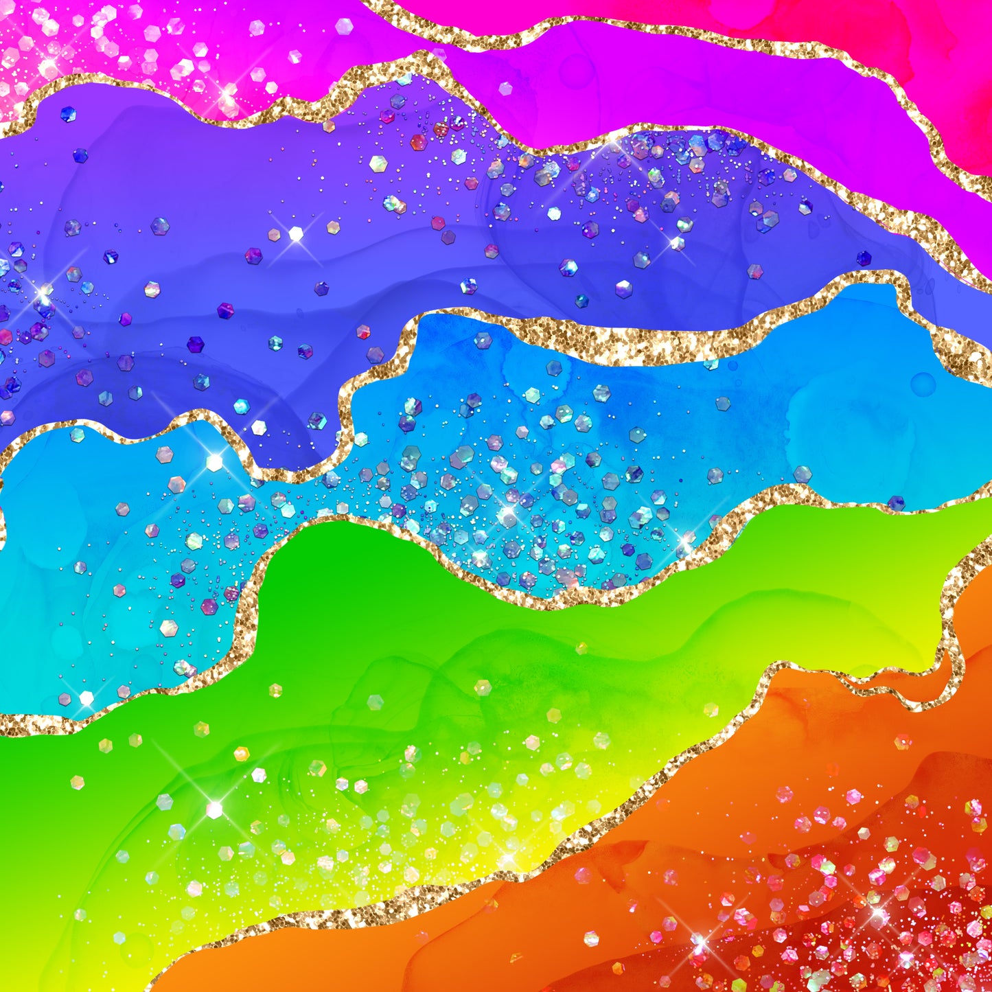 Rainbow Glitter Agate - 6