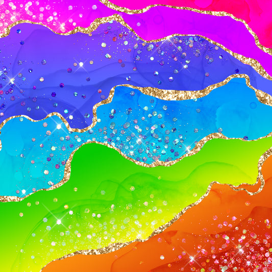 Rainbow Glitter Agate - 6