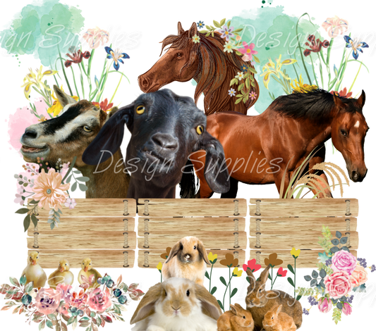 Tumbler Wrap - Farm Animals