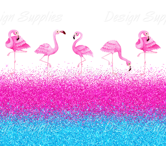 Tumbler Wrap - Flamingo Blue and Pink