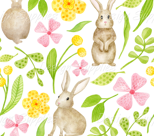 Tumbler Wrap - Rabbit and Flowers