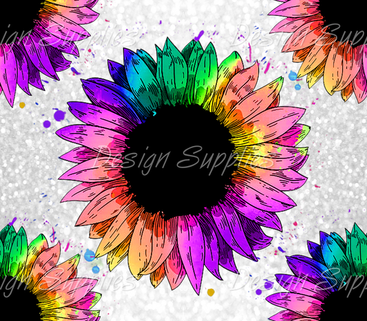 Tumbler Wrap - Rainbow Sunflower