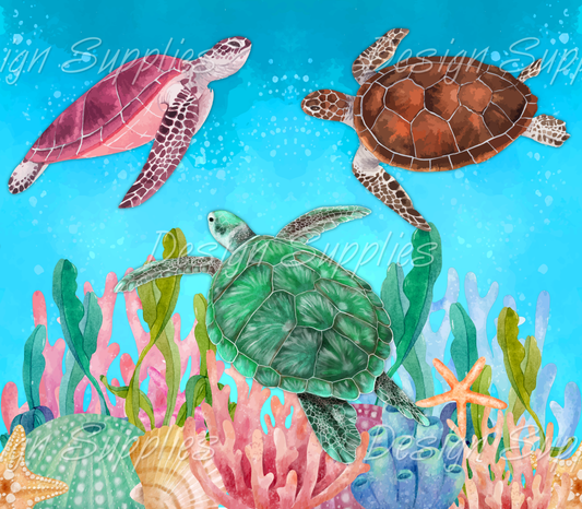 Tumbler Wrap - Sea Turtles