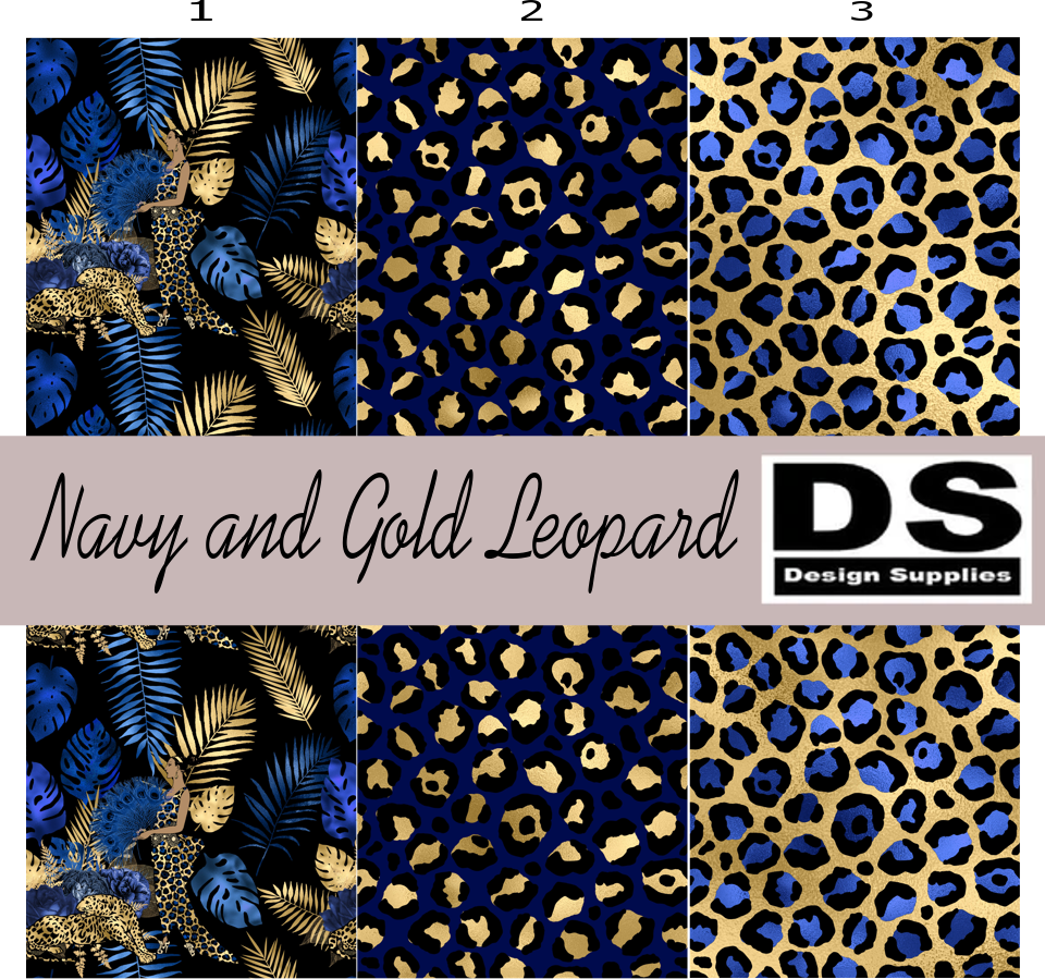 Navy and Gold Leopard
