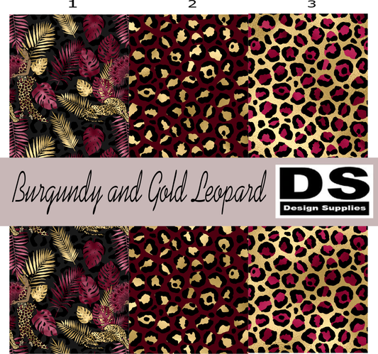 Burgundy and Gold Leopard