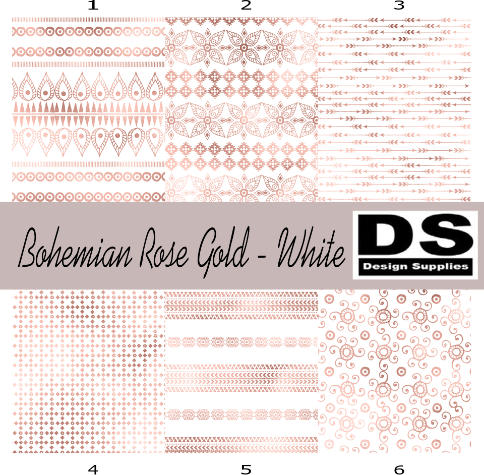 Bohemian Rose Gold - White