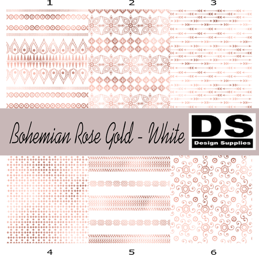 Bohemian Rose Gold - White