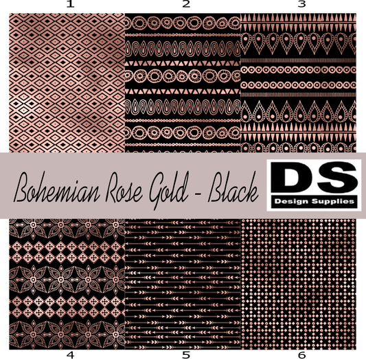 Bohemian Rose Gold - Black